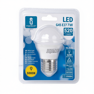 Lampadina Led Aigostar G45 E27 7W 3000K Luce Calda Ampio Angolo 520 Lumen 25000H - Product Image 2