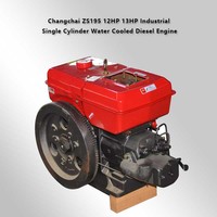 Motor Diésel Changchai ZS195 de 12HP/13HP, Arranque Eléctrico, Monocilíndrico, Cuatro Tiempos, Refrigerado por Agua, para Uso Agrícola