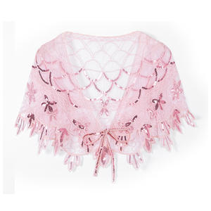 Personalizado de lujo <span class=keywords><strong>Bolero</strong></span> 1920s traje de <span class=keywords><strong>fiesta</strong></span> Vintage moda mujer lentejuelas boda capa de gran tamaño nupcial capa chales para mujer - Product Image 2