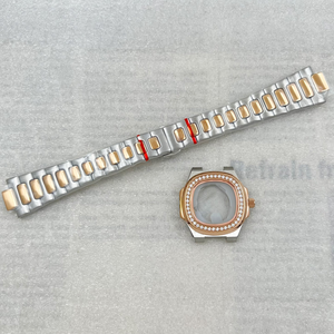 Kit de modification de mouvement Vj22 pour montres femme avec verre saphir, boîtier Nautilus, compatible avec cadrans de 23 mm, pièces de montre femme, boîtier en acier inoxydable de 30 mm - Product Image 3