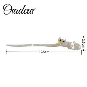 Oradour Vintage cinese animale fermaglio per capelli carino acetato Custom bastoncini per capelli per donne bambini accessori per capelli all'ingrosso per ragazze - Product Image 5