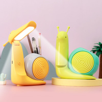 Lampe de bureau moderne et minimaliste en forme d'escargot, pliable, adorable veilleuse, rechargeable par USB, petite lampe de table portable avec lumière blanche chaude