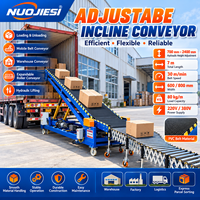 Convoyeur à bande inclinable réglable, machine de chargement et de déchargement mobile à levage hydraulique, 7 m, 30 m/min, bande PVC 600 800 mm