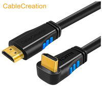 Câble HDMI 2.0 à 90 degrés, 4K Ultra HD, vidéo 3D, Ethernet haute vitesse, cordon ARC pour moniteur TV, projecteur
