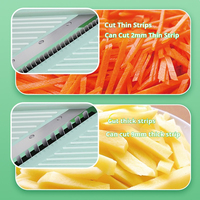 Keukenhandleiding Fruitsnijmachine Mandoline Roestvrijstalen Messen Verstelbare Aardappel Scrubber Groente Shredder Julienne Plastic