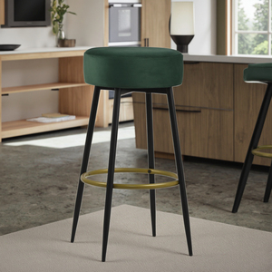 Hiện đại backless truy cập Phân giữa thế kỷ hiện đại nhung thanh phân cho nhà bếp đảo nhà <span class=keywords><strong>bar</strong></span>, Rừng Xanh - Product Image 5