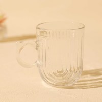 Gobelet en verre transparent de haute qualité XC, très vendu, avec poignée, pour café, thé ou jus, réutilisable pour les fêtes