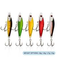 Leurre de pêche en mer à jigging lent, type cuillère métallique à double hameçon, appât dur à hameçon triple pour la pêche au topmouth, au bar et au maquereau espagnol