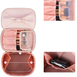 Top vente Portable fermeture à glissière en cuir végétalien sac cosmétique à la mode solution de stockage de <span class=keywords><strong>maquillage</strong></span> <span class=keywords><strong>pas</strong></span> <span class=keywords><strong>cher</strong></span> manipulé étui de <span class=keywords><strong>maquillage</strong></span> - Product Image 2