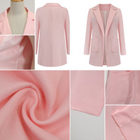 YY1088 Nouveau Design Cardigan à Col V Manches Longues Boutonné Élégant pour Femme d'Affaires Costume Formel Blazer Femme d'Entreprise