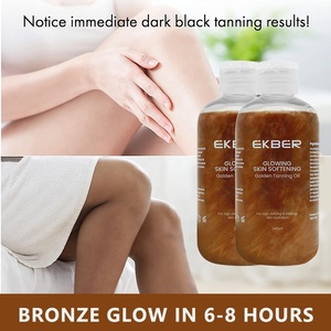 Etiqueta privada Aceite de bronceado dorado brillante Aceite de bronceado con brillo corporal Aceite seco natural con partículas brillantes - Product Image 2