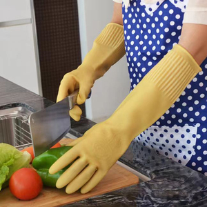 أحمر 38 من اللاتكس السميك 15 بوصة لون طبيعي مريح لتنظيف المطبخ بأكمام طويلة - Product Image 2