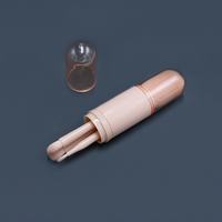 Kuas Makeup rambut Mini lembut dapat ditarik, alat kosmetik profesional Set kuas bedak longgar portabel 4 in 1 Foundation
