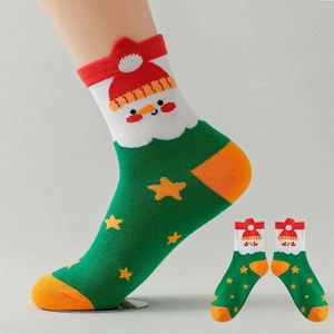 Chaussettes de compression de Noël pour femme, motif Père Noël, bonhomme de neige, dessin animé Kawaii, animaux mignons, cadeau original en fibre de polyester - Product Image 5