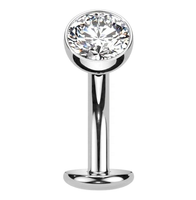 Barre de piercing de nombril flottante en Titane ASTM F136, plaqué argent/or, avec grappe de perles serties clos, sans filetage, à poussoir