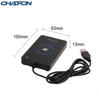 Lecteur RFID longue portée CHAFON 125 kHz avec interface USB, formats de sortie multiples, matériau plastique passif, plusieurs identifiants