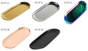 Serviette ovale en métal en acier inoxydable, plateau de rangement, pour aliments secs, thé, pain au chocolat, <span class=keywords><strong>café</strong></span>, bonbons, livraison gratuite - Product Image 4