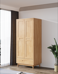 rattan wooden <b>wardrobe</b> household small-space <b>wardrobe</b>, with drawer storage compartment - Product Image 6