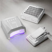 Équipement de manucure de luxe : Ponceuse à ongles électrique sans balais rechargeable avec collecteur de poussière, Lampe UV LED sans noyau à séchage rapide