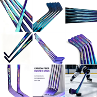Bâton de hockey sur glace en fibre de carbone 18K, ultraléger 380g, professionnel, 66 pouces, flexible, lame P28 P92, personnalisable OEM ODM