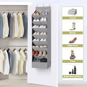 Door Foldable Lightweight Shoe Organizer Closet Large Deep Pockets <b>Narrow</b> Shoe Rack Door Hanging Boots <b>Storage</b> - Product Image 6