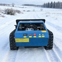 Tondeuse à gazon télécommandée sur chenilles à essence, à rayon de braquage zéro, multifonctionnelle, avec fonction de déneigement et de coupe-bordures