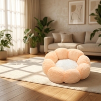 Tempat Tidur Kucing Mewah Desainer Solid Motif Bunga, Dapat Dicuci, Lembut, Nyaman, dan Bernapas