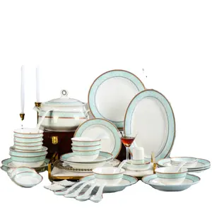 Set alat makan porselen, peralatan makan keramik Jingdezhen tradisional Cina dari Cina untuk hadiah bisnis