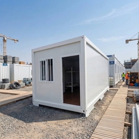 Maison conteneur préfabriquée en kit, cabine modulaire en acier galvanisé avec panneaux sandwich pour camp de travail et chantier de construction