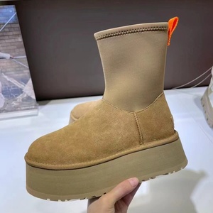 Bottes d'hiver classiques en satin et daim avec fourrure pour femme 2026 – Conception sportive décontractée pour intérieur et extérieur, semelle intérieure de haute qualité – Vente en gros - Product Image 4