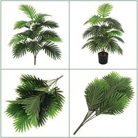 Palmier artificiel en soie, plantes tropicales, feuillage vert, fleurs pour la maison, la cuisine, les arrangements de fête, les décorations de mariage