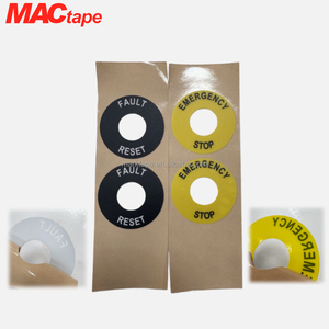 Autocollant de bouton de réinitialisation UL/CE, étiquette personnalisée d'arrêt d'urgence en polyester, panneau de sécurité ISO 13850, ruban d'avertissement industriel - Product Image 3