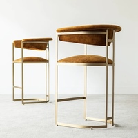 Tabourets de bar meubles de luxe Restaurant cuisine nordique pas cher chaise haute comptoir tabourets de bar en métal modernes avec dossier