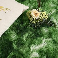 Tapis moelleux tissé à la machine, motif floral moderne, à poils longs, vert foncé, adapté aux animaux domestiques, lavable, pour salon, chambre, décoration intérieure