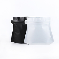 Sacs de café instantané de 8oz 12 oz 1lb avec valve et fermeture éclair et feuille d'aluminium couleur dorée semi-transparente personnalisée unique