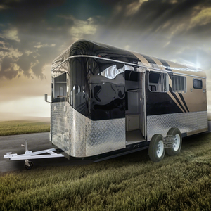 Remorque de luxe pour chevaux avec canapé-lit, cuisine complète, porte de caravane et chargement par l'angle, type carrosse - Product Image 1