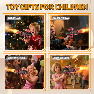 Nuevo producto personalizado juego al aire libre de plástico de mano modelo de pistola de tiro de buena calidad niños humo brillante pistola automática juguete para regalo - Product Image 5