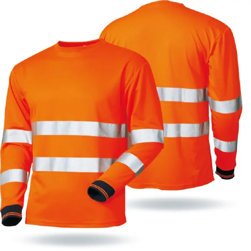 เสื้อโปโลแขนยาวแบบกำหนดเองความปลอดภัยเสื้อโปโลสะท้อนแสงความปลอดภัยสูง