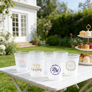 Gobelets jetables écologiques en PLA de 17 oz (500 ml) et 16 oz, compostables et biodégradables, transparents, pour fêtes, mariages, impression de nom - Product Image 1