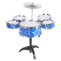 Children's Educational Plastic 6-Piece Drum Set Toy for Beginner Practice Baby Simulation Jazz Percussion Instrument
