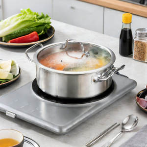 Stainless Steel Double Compartment Hot Pot 6.1L 10L <b>Large</b> Capacity Induction Cooker <b>Safe</b> For Home Use Family Gatherings - Product Image 1