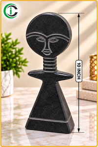 Escultura Tribal Moderna de Mármol Negro de 10 Pulgadas, Pieza Artística Tallada en Piedra para Sala de Estar, Oficina, Recepción, Hotel, Mesa - Product Image 3