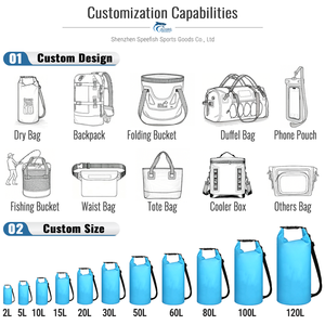 ถุงกันน้ำแบบแห้งสำหรับกิจกรรมกลางแจ้ง ขนาด 10L 20L 30L เหมาะสำหรับชายหาด พายเรือคายัค เดินป่า ตั้งแคมป์ ล่องแก่ง ตกปลา พายเรือ - Product Image 6