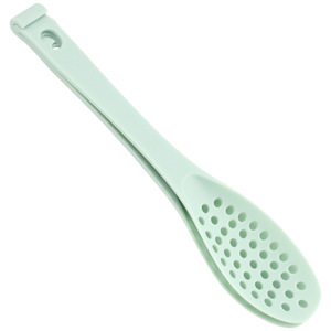 Multifunctional Food Tongs With Strainer And Spoon Khaki Green Oven Safe Dishwasher Safe Eco Friendly <b>Salad</b> <b>Tools</b> - Product Image 4
