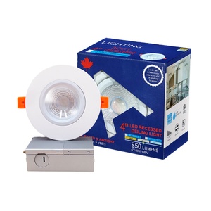 <span class=keywords><strong>Spot</strong></span> LED encastré COB orientable à 360 degrés, 4 pouces, 9W/12W, RGBW, 3CCT/5CCT, type cardan/œil de bœuf - Product Image 1