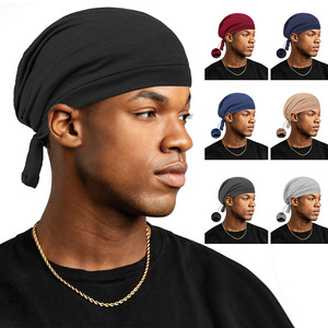 <span class=keywords><strong>Bonnet</strong></span> pour hommes dormir Double couche cheveux <span class=keywords><strong>Bonnet</strong></span> doux Satin cheveux Wrap haute élasticité chapeaux pour le soin des cheveux unisexe - Product Image 1