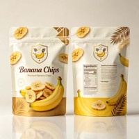 Sachet Doypack Personnalisé Imprimé pour Chips de Banane, avec Fermeture Zip, en Feuille d'Aluminium Mylar de Qualité Alimentaire, pour Emballage de Snacks