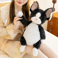 Peluche chat mini shaggy mignon Kawaii, yeux ambrés, nez rose, cadeau de Noël, directement de l'usine