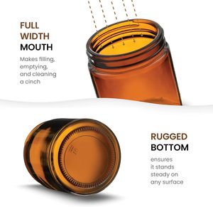 Bocaux à bougies ronds en verre ambré personnalisés, vides, de 2 oz, 4 oz, 8 oz, 250 ml, avec couvercle en aluminium, pour usage cosmétique et chimique, logo personnalisé - Product Image 3