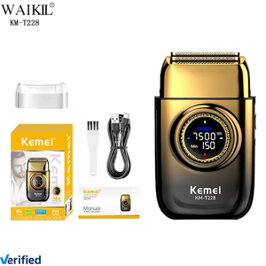 <span class=keywords><strong>Kemei</strong></span>-<span class=keywords><strong>Rasoir</strong></span> électrique Kmt228, 7500 tr/min, vitesse rapide, affichage LCD, dégradé de couleur, coupe-barbe classique portable, double lame - Product Image 1